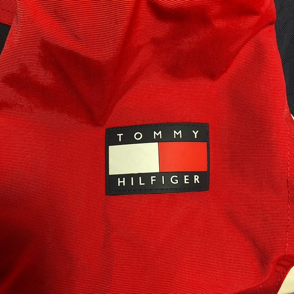 Tommy Hilfiger Mens Jacket Patch Logo Lightweight Full Zip Red Size L - Picture 5 of 14